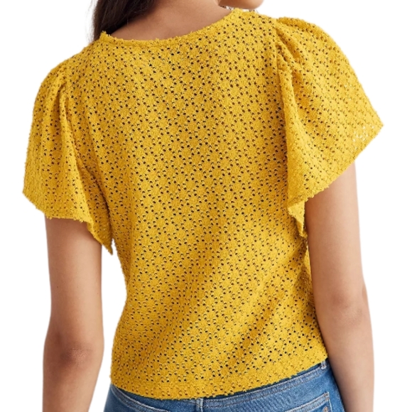 Madewell- Eyelet Flutter Sleeve - Picture 2 of 7